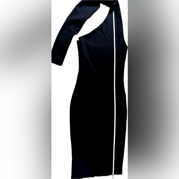 NWT Beautiful Super Sexy Little Midi Black Dress, by ALIEVA, w/stretchy material - Picture 13 of 16